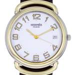 Montre d'occasion HERMES Pullman Kingsize mixte quartz bracelet cuir cresus - vue D1
