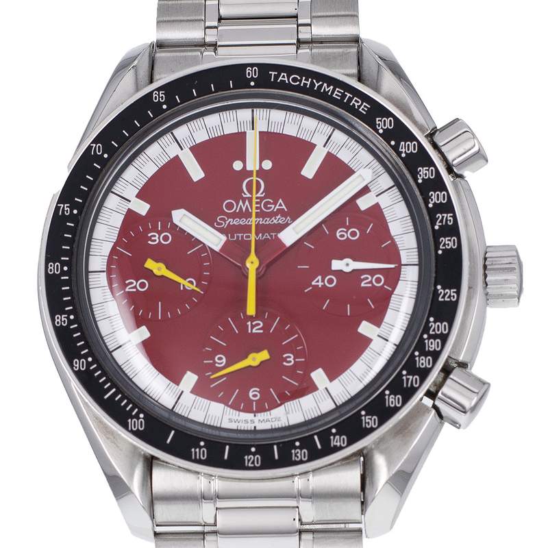 Montre d'occasion OMEGA Speedmaster Reduced Michael Schumacher homme mécanique bracelet acier - vue D1