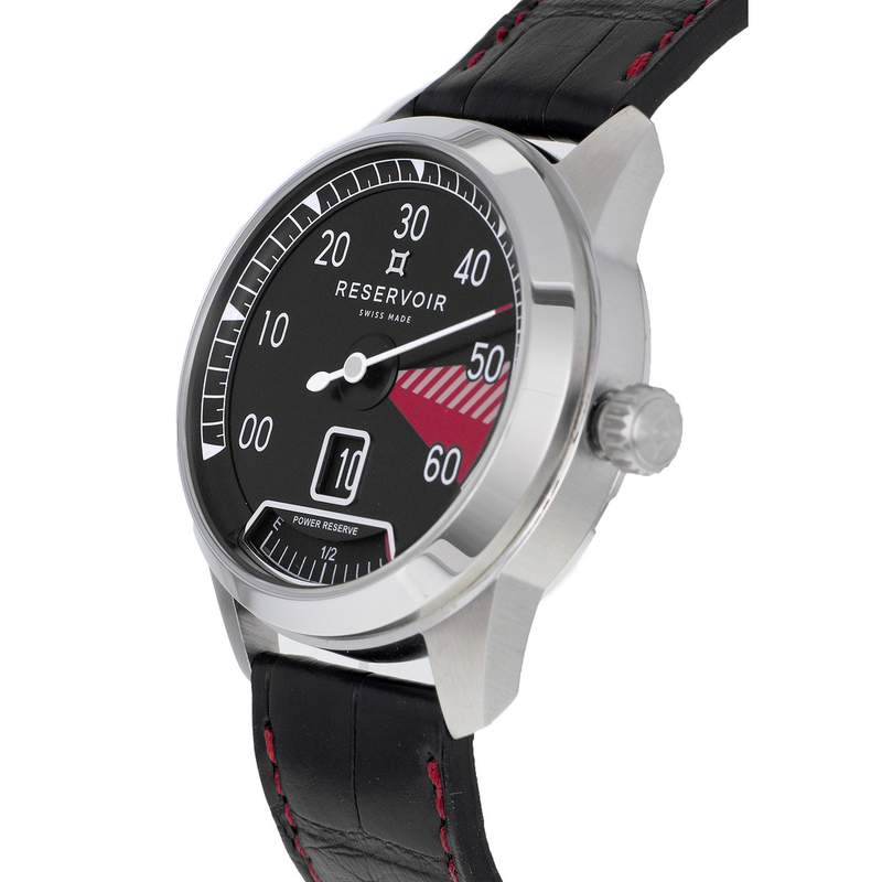 Montre d'occasion RESERVOIR Supercharged Sport Red Zone II homme automatique bracelet cuir d'origine - vue D2