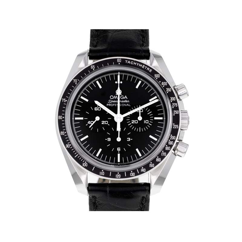 Montre d'occasion OMEGA Speedmaster Moonwatch homme mécanique bracelet cuir d'origine - vue 1