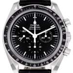 Montre d'occasion OMEGA Speedmaster Moonwatch homme mécanique bracelet cuir d'origine - vue D1