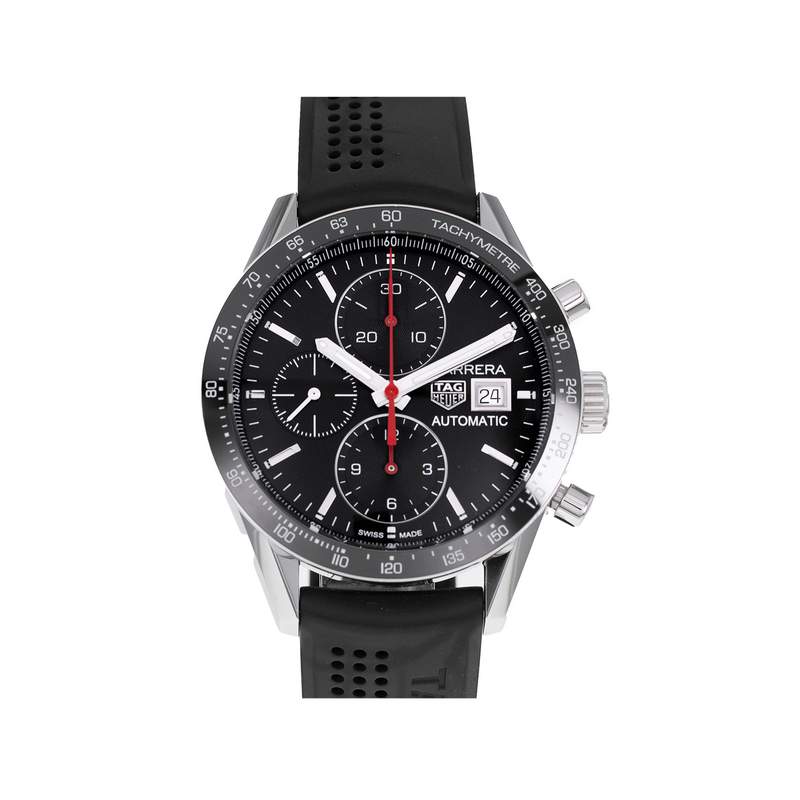 Montre d'occasion TAG HEUER Carrera Calibre 16 homme automatique bracelet caoutchouc - vue 1