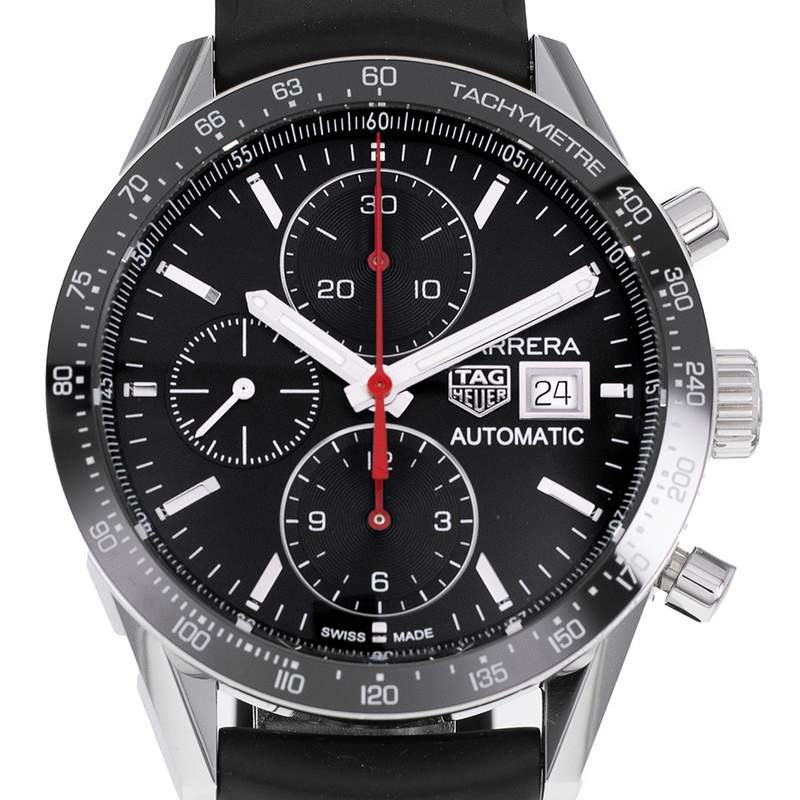 Montre d'occasion TAG HEUER Carrera Calibre 16 homme automatique bracelet caoutchouc - vue D1