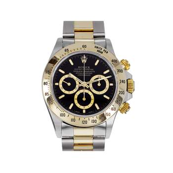 Montre d'occasion ROLEX Cosmograph Daytona homme mouvement automatique certifié (cosc) bracelet or jaune 750/000 et acier
