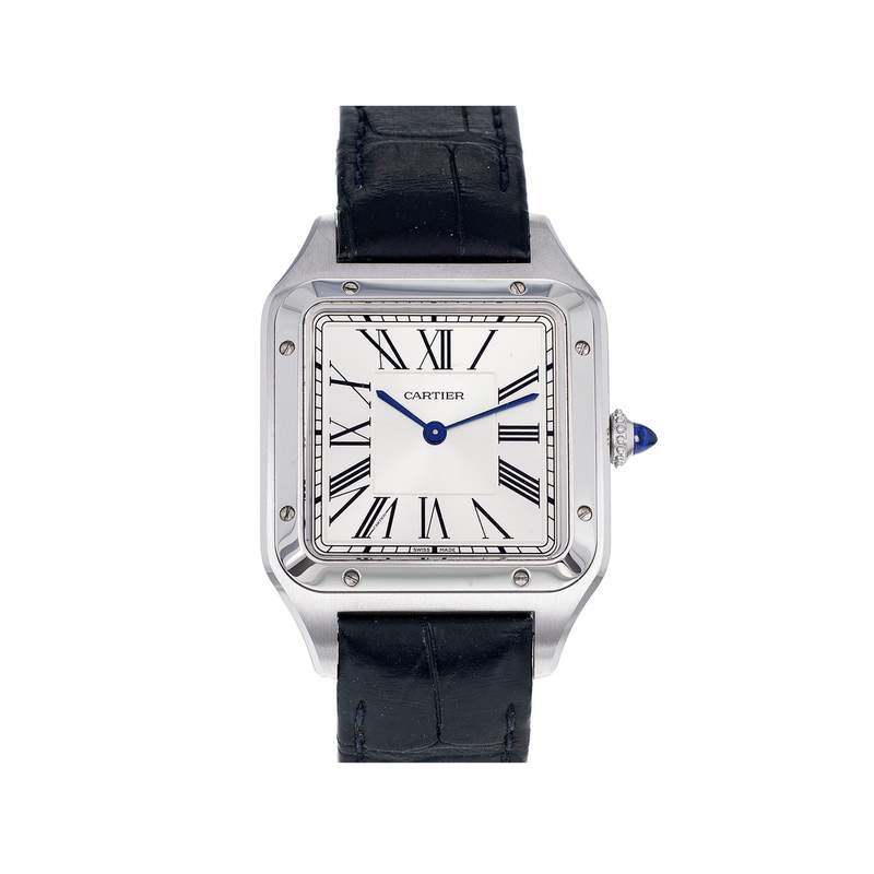 Montre d'occasion CARTIER Santos Dumont mixte quartz bracelet cuir d'origine - vue 1