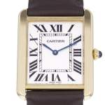 Montre d'occasion CARTIER Tank Solo homme quartz bracelet cuir cresus - vue D1