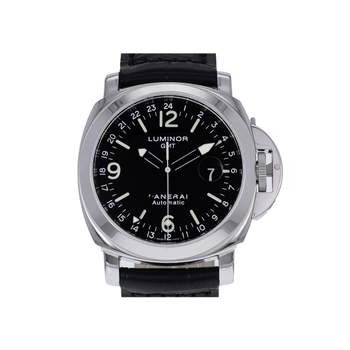 Montre d'occasion PANERAI Luminor Gmt homme mouvement automatique certifié (cosc) bracelet cuir cresus