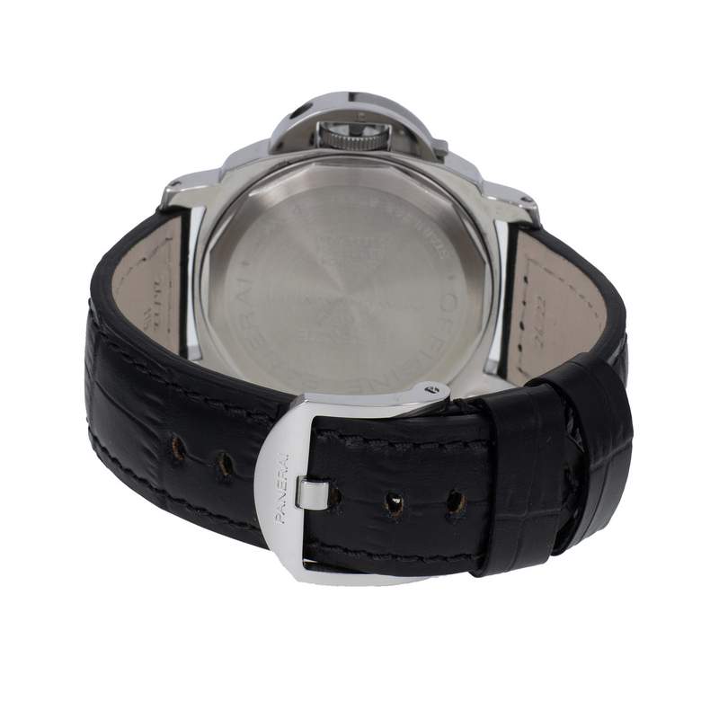 Montre d'occasion PANERAI Luminor Gmt homme mouvement automatique certifié (cosc) bracelet cuir cresus - vue 3