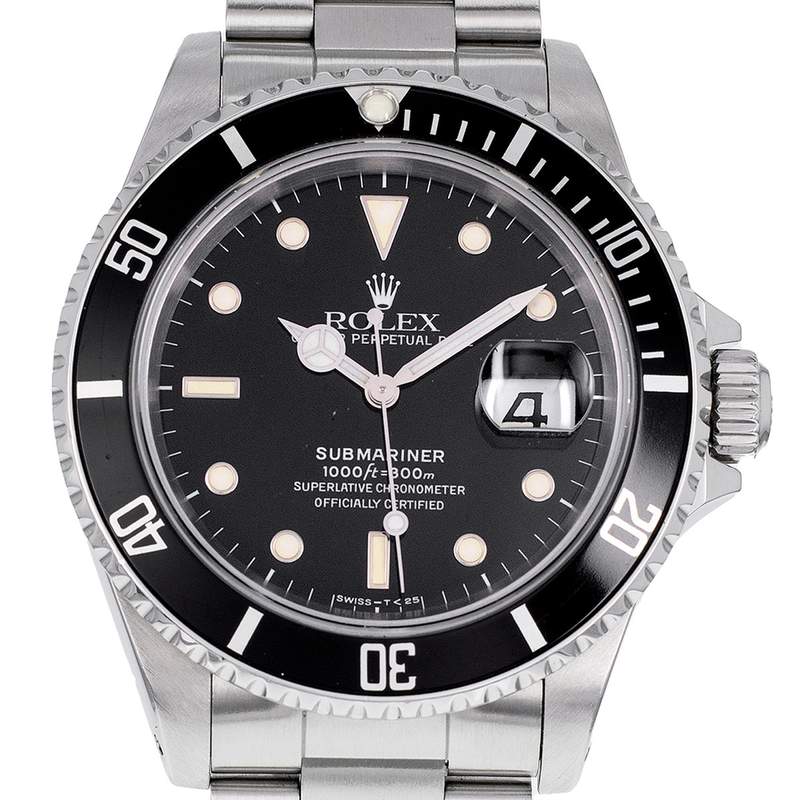 Montre d'occasion ROLEX Submariner Date homme mouvement automatique certifié (cosc) bracelet acier - vue D1