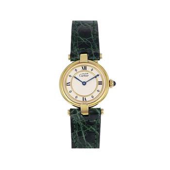 Montre d'occasion CARTIER Vendôme femme quartz bracelet cuir cresus