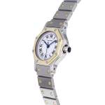 Montre d'occasion CARTIER Santos Octogonale femme automatique bracelet or jaune 750/000 et acier - vue D2