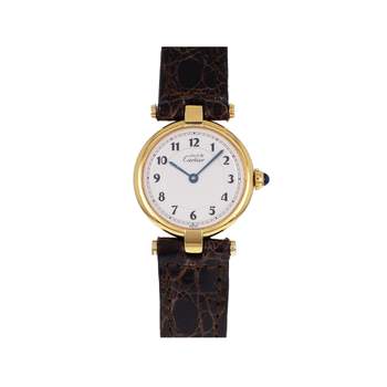Montre d'occasion CARTIER Must Vendôme femme quartz bracelet cuir cresus