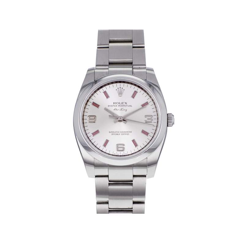 Montre d'occasion ROLEX Air King mixte mouvement automatique certifié (cosc) bracelet acier - vue 1
