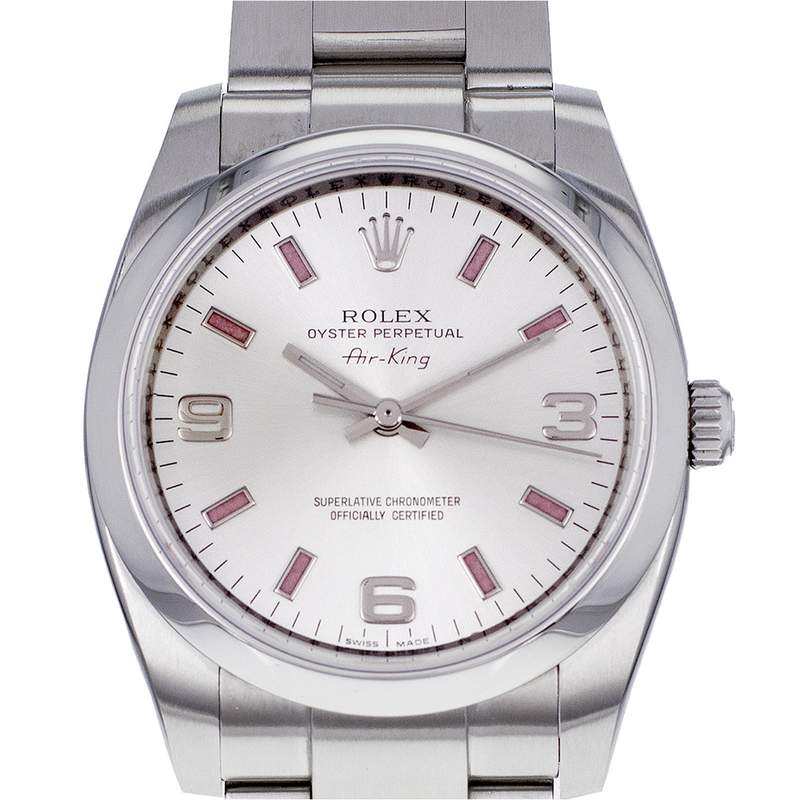 Montre d'occasion ROLEX Air King mixte mouvement automatique certifié (cosc) bracelet acier - vue D1