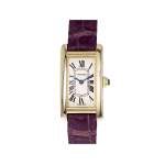 Montre d'occasion CARTIER Tank Américaine femme quartz bracelet cuir d'origine - vue 1
