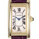Montre d'occasion CARTIER Tank Américaine femme quartz bracelet cuir d'origine - vue D1