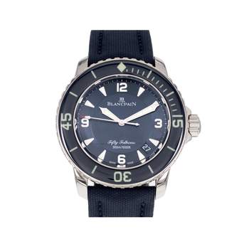 Montre d'occasion BLANCPAIN Fifty Fathoms homme mouvement automatique certifié (cosc) bracelet textile