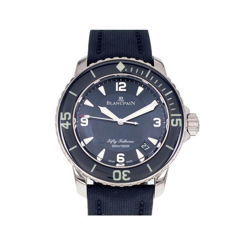 Montre d'occasion BLANCPAIN Fifty Fathoms homme mouvement automatique certifié (cosc) bracelet textile - vue 1