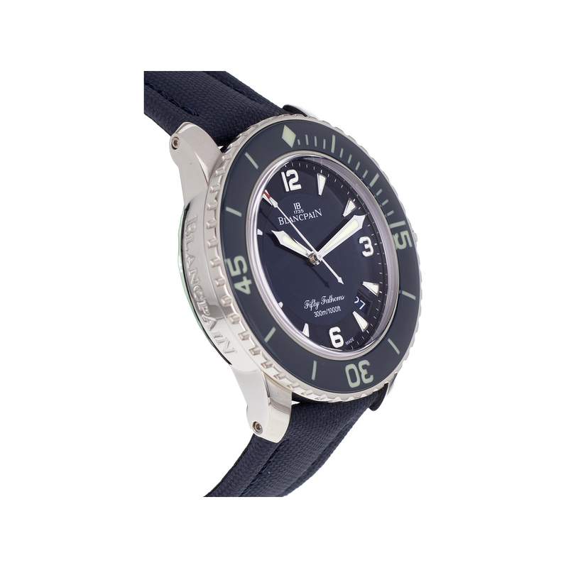 Montre d'occasion BLANCPAIN Fifty Fathoms homme mouvement automatique certifié (cosc) bracelet textile - vue 2