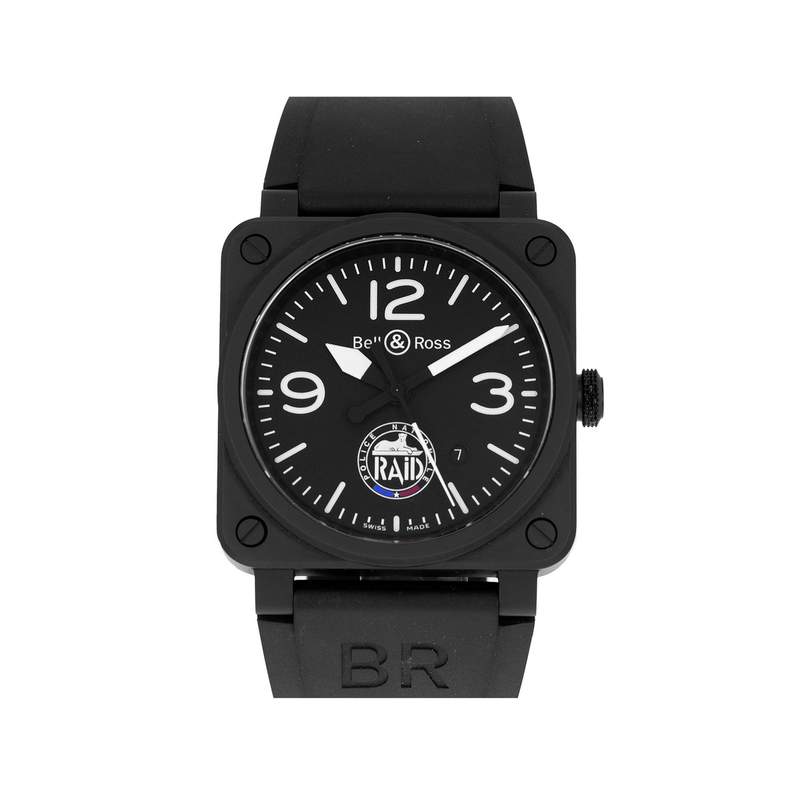 Montre d'occasion BELL & ROSS BR03-92 RAID Limited Edition homme automatique bracelet caoutchouc - vue 1