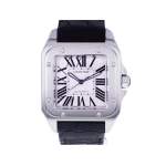 Montre d'occasion CARTIER Santos 100 XL homme automatique bracelet cuir cresus - vue 1