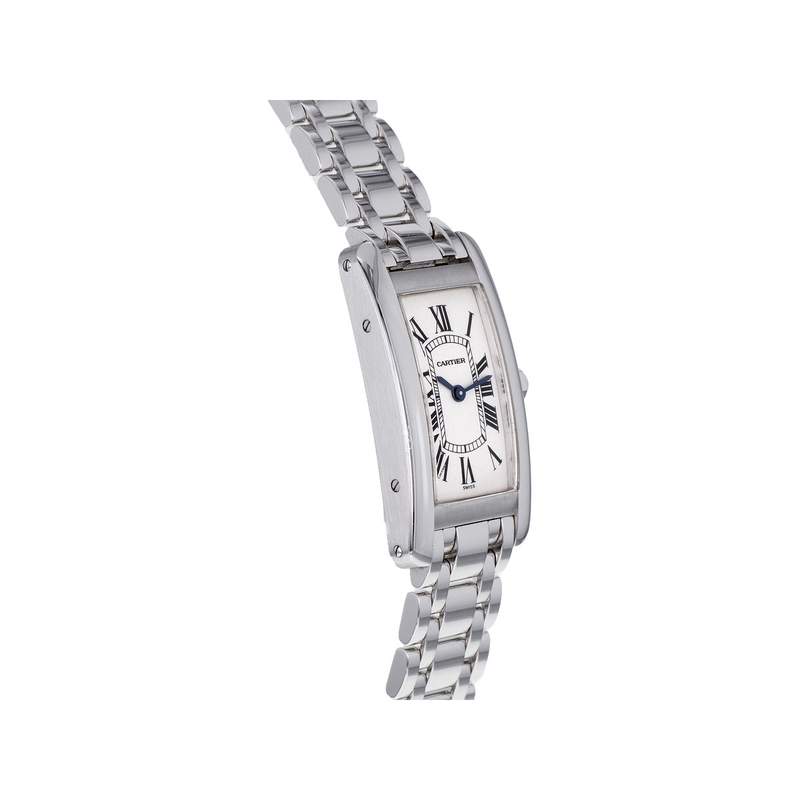Montre d'occasion CARTIER Tank Américaine femme quartz bracelet or blanc 750/000 - vue 2