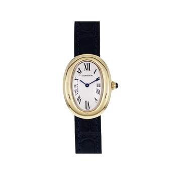 Montre d'occasion CARTIER Baignoire femme quartz bracelet cuir