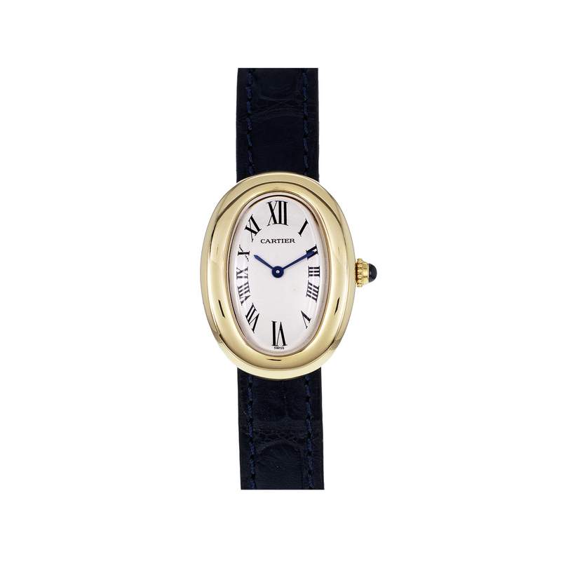 Montre d'occasion CARTIER Baignoire femme quartz bracelet cuir - vue 1