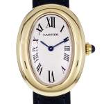 Montre d'occasion CARTIER Baignoire femme quartz bracelet cuir - vue D1