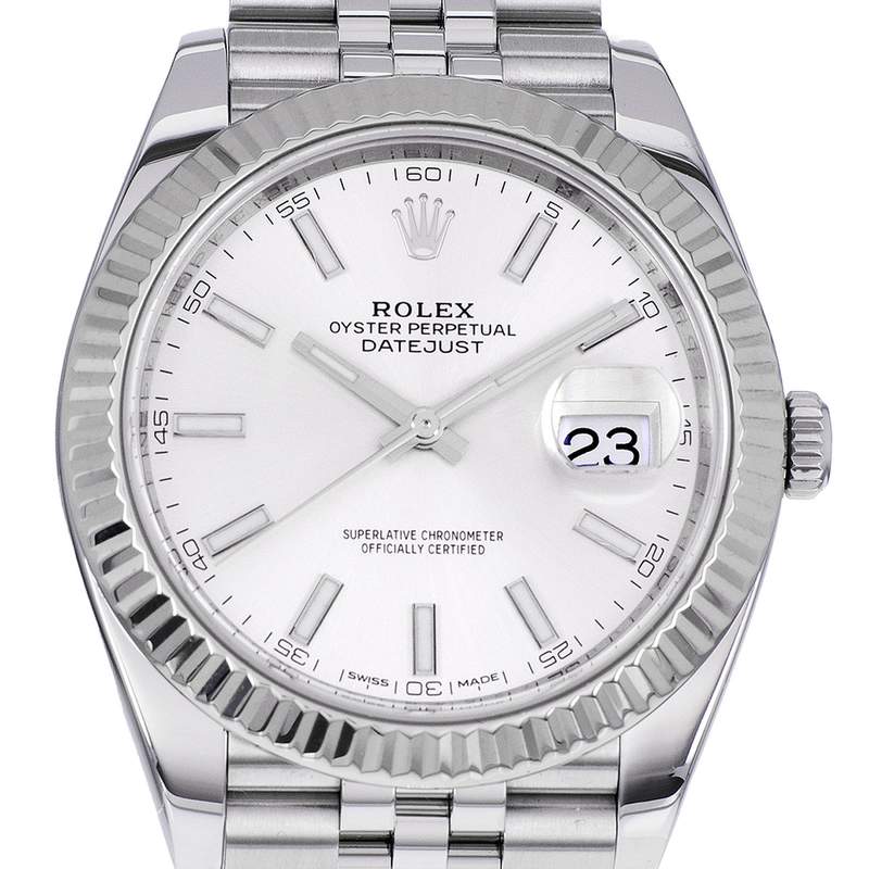 Montre d'occasion ROLEX DateJust 41 homme mouvement automatique certifié (cosc) bracelet acier - vue D1