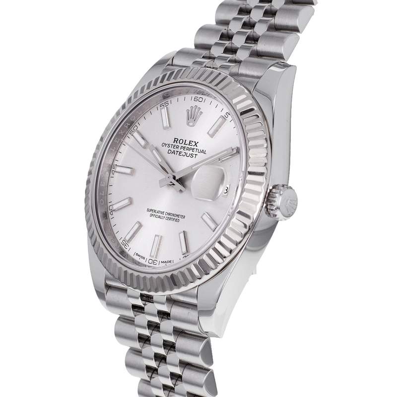 Montre d'occasion ROLEX DateJust 41 homme mouvement automatique certifié (cosc) bracelet acier - vue D2