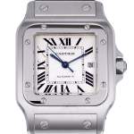 Montre d'occasion CARTIER Santos mixte automatique bracelet acier - vue D1