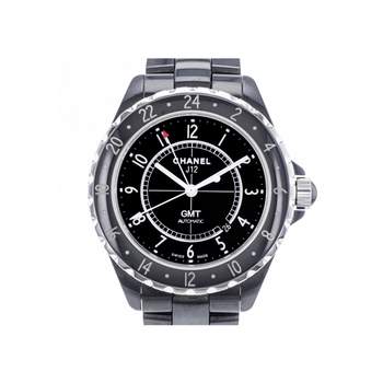 Montre d'occasion CHANEL J12 Noire GMT homme automatique bracelet céramique