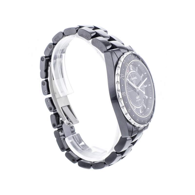 Montre d'occasion CHANEL J12 Noire GMT homme automatique bracelet céramique - vue 2