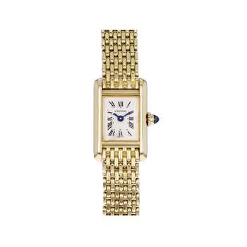 Montre d'occasion CARTIER Tank femme quartz bracelet or jaune 750/000