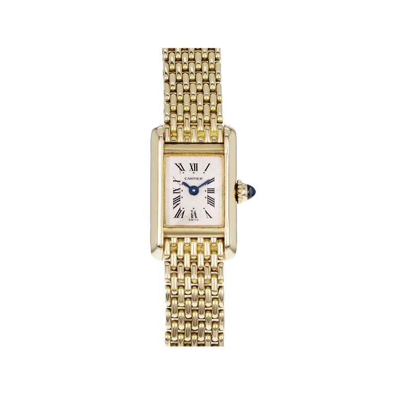 Montre d'occasion CARTIER Tank femme quartz bracelet or jaune 750/000 - vue 1
