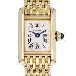 Montre d'occasion CARTIER Tank femme quartz bracelet or jaune 750/000 - vue D1