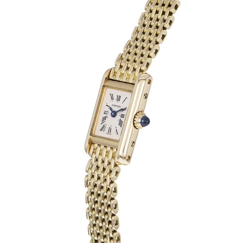 Montre d'occasion CARTIER Tank femme quartz bracelet or jaune 750/000 - vue D2