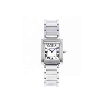 Montre d'occasion CARTIER Tank Française femme quartz bracelet acier