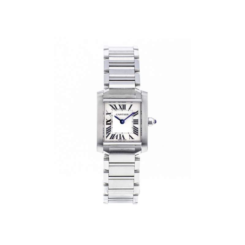 Montre d'occasion CARTIER Tank Française femme quartz bracelet acier - vue 1