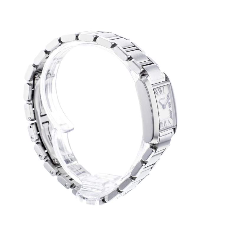 Montre d'occasion CARTIER Tank Française femme quartz bracelet acier - vue 2