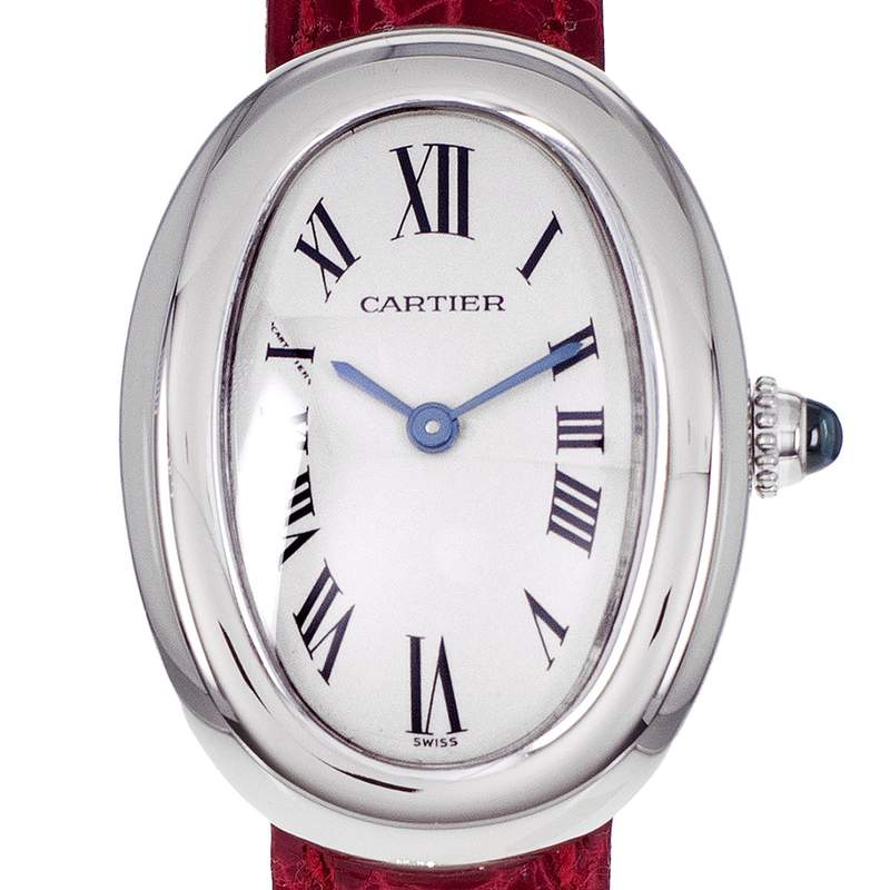 Montre d'occasion CARTIER Baignoire femme quartz bracelet cuir d'origine - vue D1