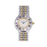 Montre d'occasion CARTIER Must 21 Moyen Modèle femme quartz bracelet acier et plaqué or - vue 1