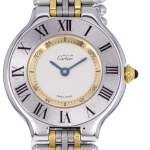 Montre d'occasion CARTIER Must 21 Moyen Modèle femme quartz bracelet acier et plaqué or - vue D1