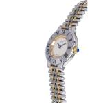 Montre d'occasion CARTIER Must 21 Moyen Modèle femme quartz bracelet acier et plaqué or - vue D2