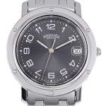 Montre d'occasion HERMES Clipper femme quartz bracelet acier - vue D1