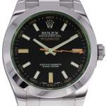 Montre d'occasion ROLEX Milgauss GV homme mouvement automatique certifié (cosc) bracelet acier - vue D1