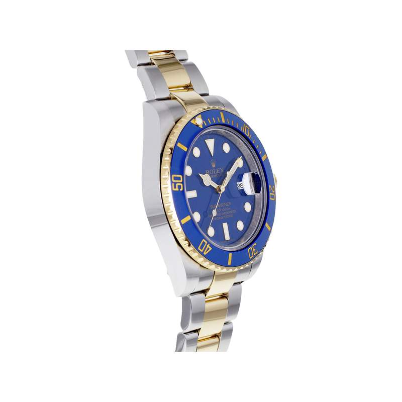 Montre d'occasion ROLEX Submariner Date Céramique homme mouvement automatique certifié (cosc) bracelet or jaune 750/000 et acier - vue 2