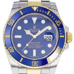 Montre d'occasion ROLEX Submariner Date Céramique homme mouvement automatique certifié (cosc) bracelet or jaune 750/000 et acier - vue D1