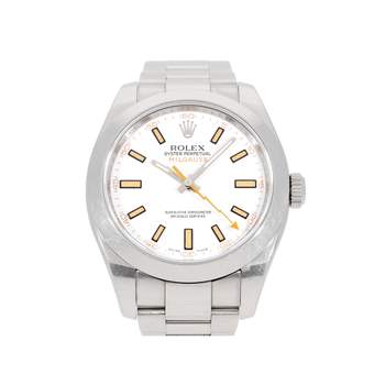 Montre d'occasion ROLEX Milgauss Z-Blue homme mouvement automatique certifié (cosc) bracelet acier